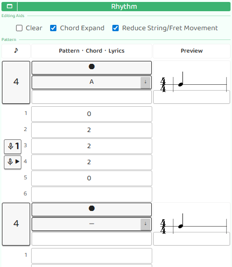 Tablature screen